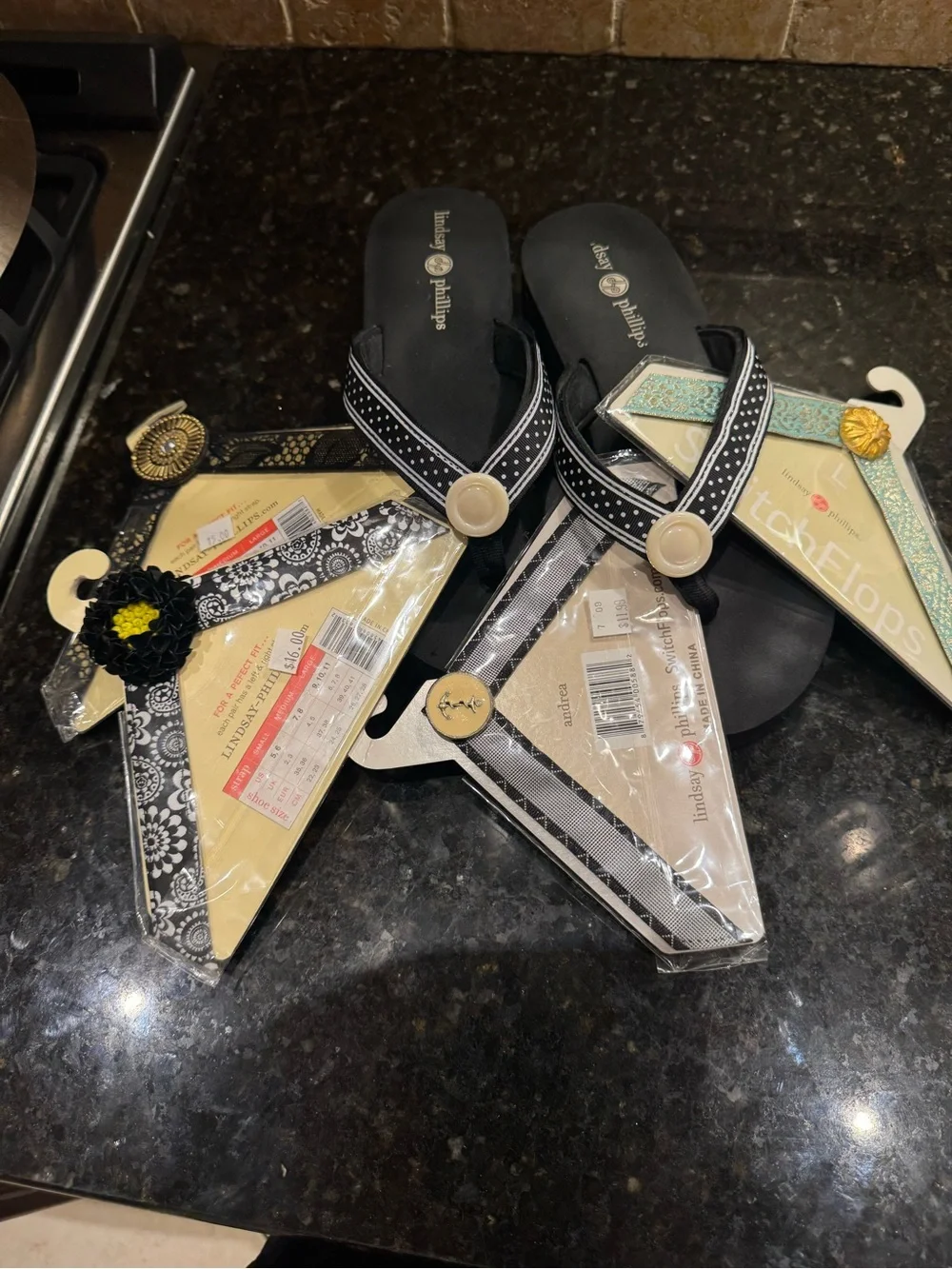 Lindsay Phillips SwitchFlops Bundle | Size 10 | Gently worn with 4 straps & snap